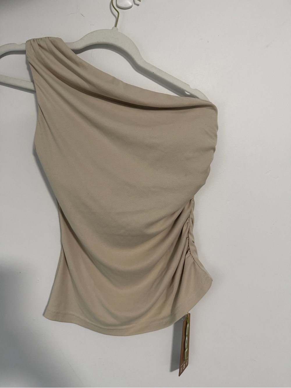Sandwashed One Shoulder Ruched Bra Tank - Picture 2 of 4